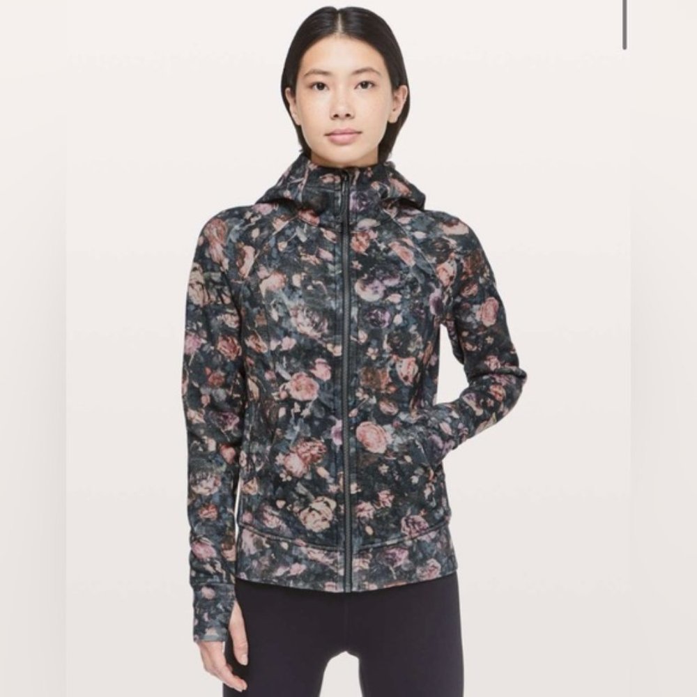 Lululemon Scuba Hoodie Light Cotton Fleece Frosted Rose Multi Floral Patterned